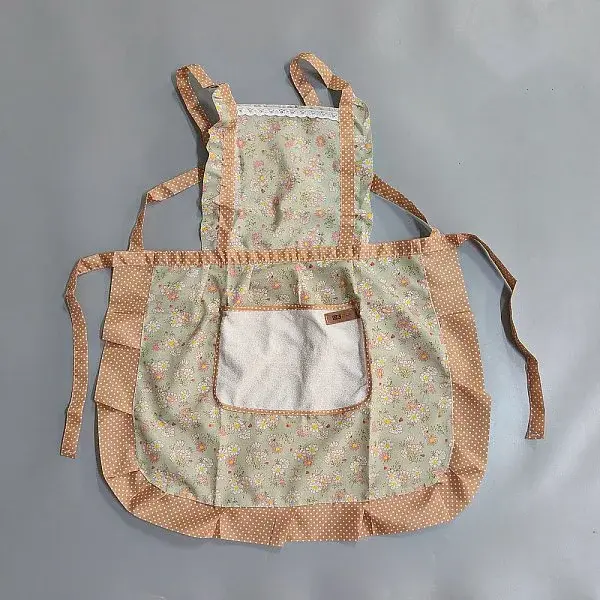 Flower Pattern Polyester Sleeveless Apron