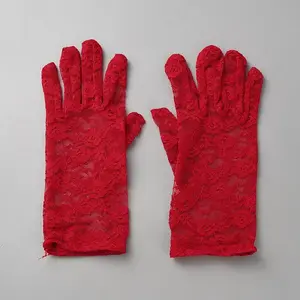 Flower Pattern Polyester Lace Gloves