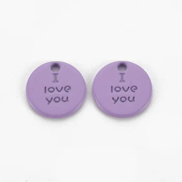 Spray Painted Alloy Charms for Valentine's Day