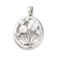 Brass Micro Pave Cubic Zirconia Pendants