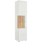 Novel VITRÍNA, divoký dub, bílá, barvy dubu, 50/202,8/42 cm