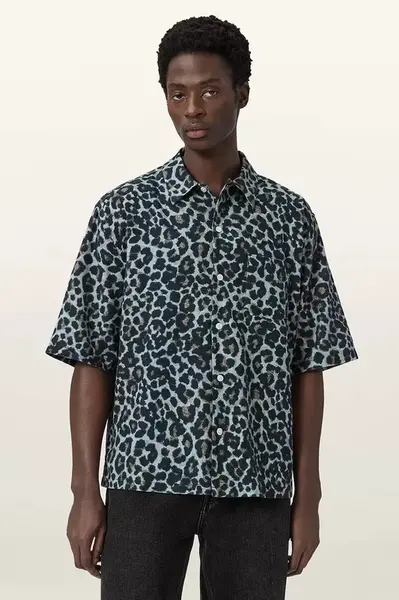 Košile s příměsí lnu AllSaints SILESIA