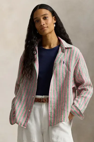 Lněná košile Polo Ralph Lauren