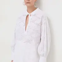 Bavlněná halenka Silvian Heach dámská, bílá barva, hladká