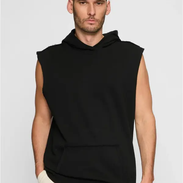Open Edge Sleeveless Hoody černá