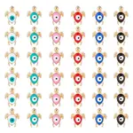 60Pcs 6 Colors Golden Tone Alloy Enamel Beads