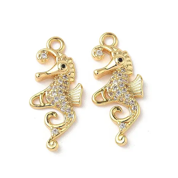 Brass Micro Pave Clear Cubic Zirconia Pendants