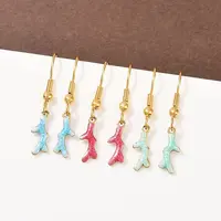 Ocean Series 304 Stainless Steel Enamel Dangle Earrings