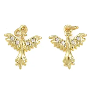 Brass Micro Pave Clear Cubic Zirconia Charms