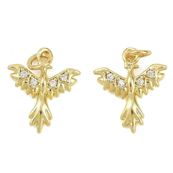 Brass Micro Pave Clear Cubic Zirconia Charms