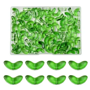 100Pcs Spray Painted Transparent Glass Beads