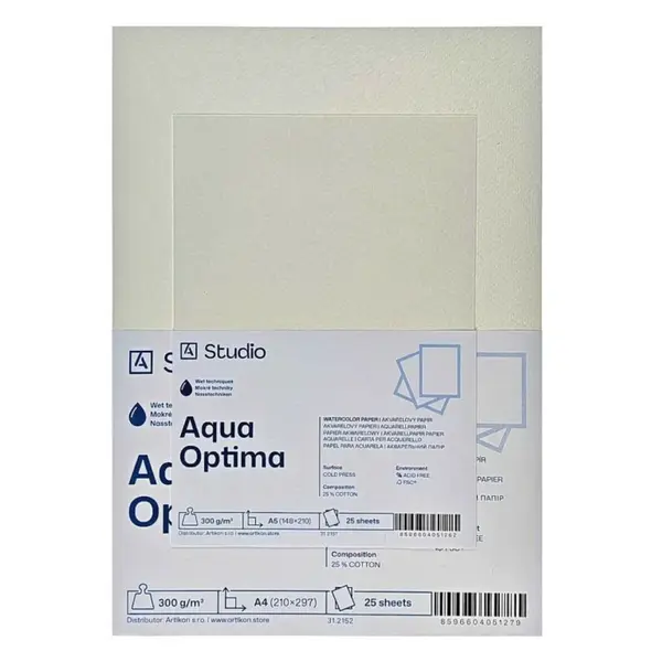 Akvarelový papír Aqua Optima 300g A4, 25 listů