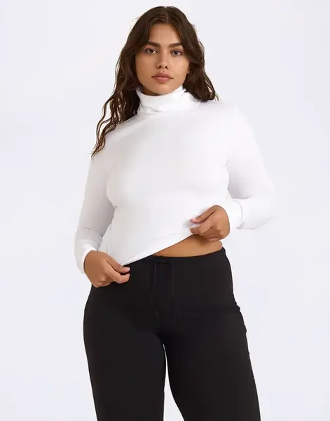 Tričko Organic Basics Everyday Turtleneck White