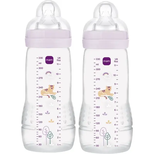 MAM Easy Active™ Baby Bottle dětská láhev 4m+ Purple 2x330 ml