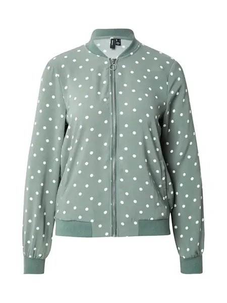 VERO MODA Prechodná bunda 'VMCOCO'  tmavozelená / biela