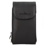 Kožená kabelka na mobil a doklady Greenwood Phone - černá