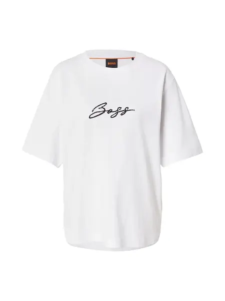 BOSS Tričko 'C_Eregular_2'  čierna / biela