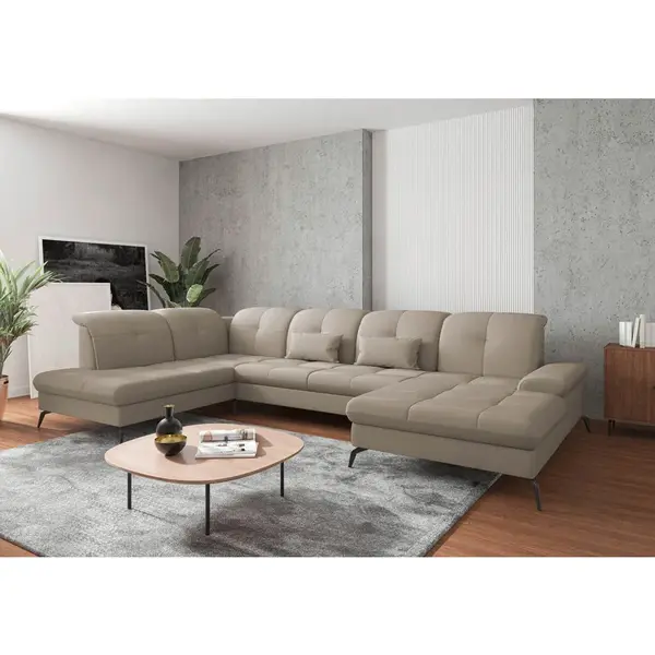 Sit & More SEDACÍ SOUPRAVA, textil, šedohnědá
