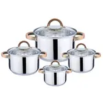 Haus Roland Sada nerezového nádobí 8 ks, se zlatými úchyty