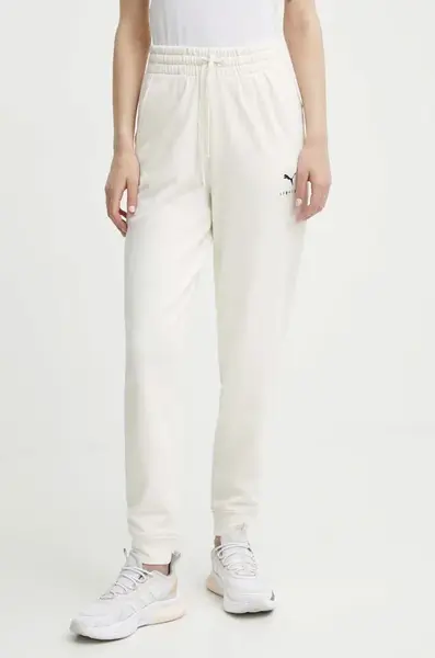 Tepláky Puma BETTER SPORTSWEAR béžová barva, s potiskem, 679010