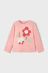 Dětské bavlněné tričko s dlouhým rukávem Mayoral růžová barva, 3017