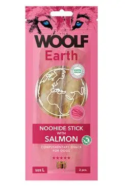 Woolf pochoutka earth noohide L sticks with salmon 85g