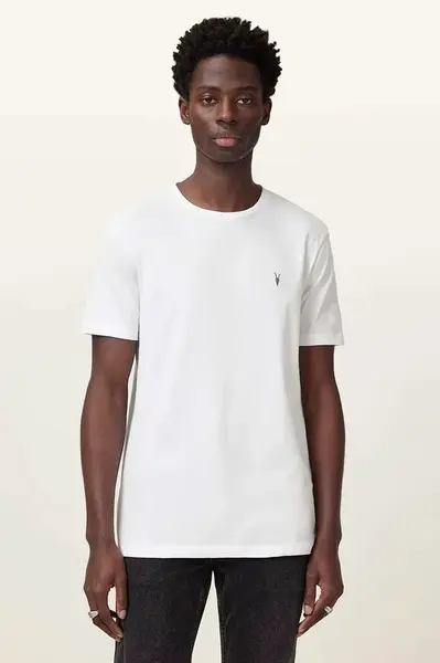 Bavlněné tričko AllSaints BRACE pánské, šedá barva, M030JB