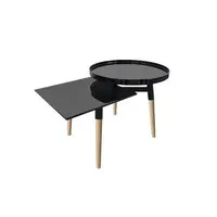 ODKLÁDACÍ STOLEK, bambus, černá