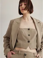 4TAILORS Top 'Ember'  tmavobéžová