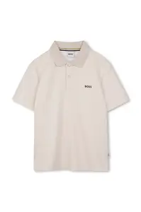 BOSS Detská bavlnená polokošeľa BOSS