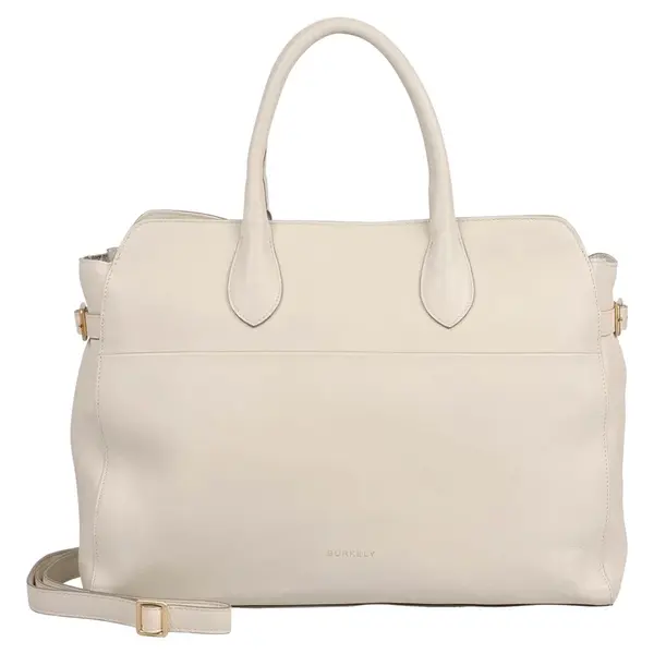 Dámska kožená kabelka na notebook Burkely Miata - krémová
