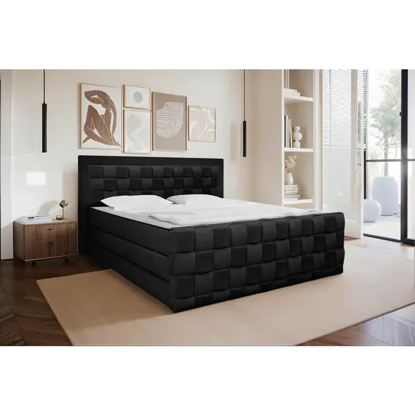 Livetastic POSTEL BOXSPRING, 160/200 cm, černá