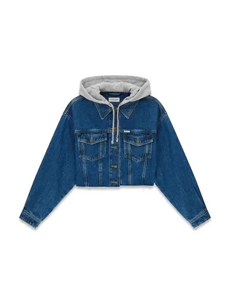 GUESS JEANS Prechodná bunda  modrá denim