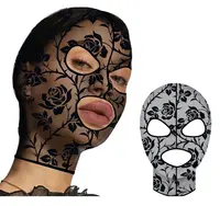 Karnevalová maska Čipkované kvety čierna