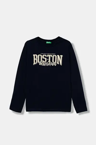 Detská bavlnená košeľa s dlhým rukávom United Colors of Benetton