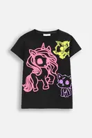 Dětské tričko Coccodrillo černá barva, RAVE GIRL KIDS