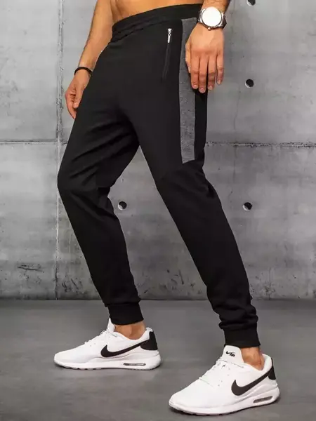 Pánske teplákové nohavice čierne Dstreet