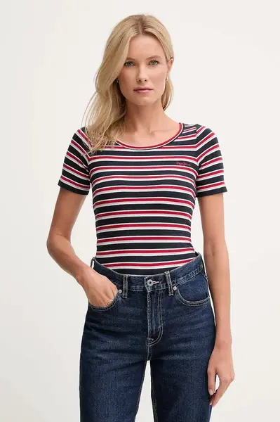 Tričko Pepe Jeans dámské, tmavomodrá barva, PL5000014