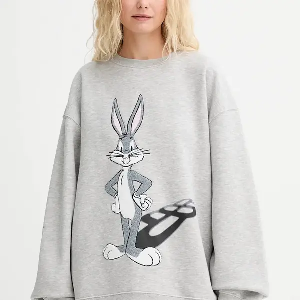 Bavlněná mikina MUNTHE LAMI dámská, šedá barva, s aplikací, 253111125363