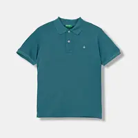 Dětská bavlněná polokošile United Colors of Benetton tyrkysová barva, hladká, 3089C300Q