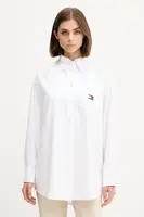 Košile Tommy Jeans dámská, bílá barva, relaxed, s klasickým límcem, DW0DW20988