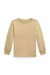Bavlněné tričko s dlouhým rukávem Polo Ralph Lauren béžová barva, 322854677097