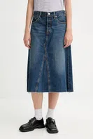 Džínová sukně Levi's modrá barva, midi, áčková, A9316