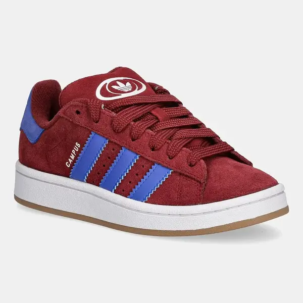 Dětské semišové tenisky adidas Originals CAMPUS 00s vínová barva, JP7978