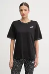 Bavlněné tričko Puma dámské, černá barva, 688082