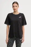 Bavlněné tričko Puma dámské, černá barva, 688082