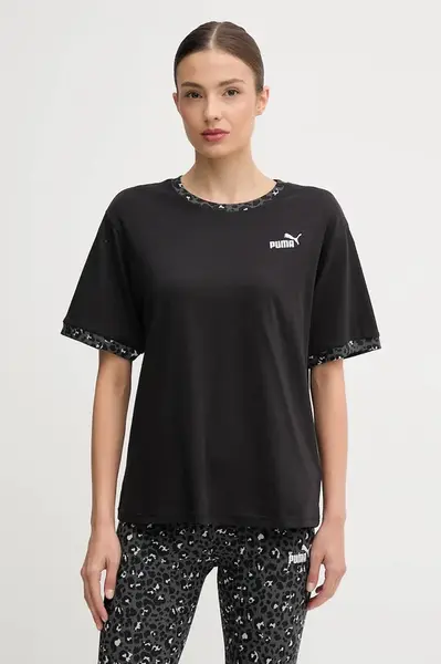 Bavlněné tričko Puma dámské, černá barva, 688082