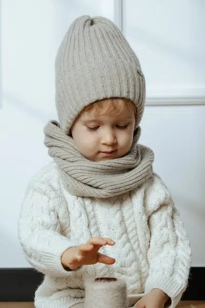 Dětský vlněný nákrčník Jamiks THEO béžová barva, JZI232
