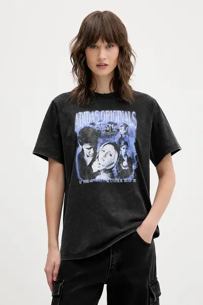 Bavlněné tričko adidas Originals Buffy Tee pánské, černá barva, JX1278