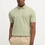 Bavlněné polo tričko Hackett London pánské, zelená barva, HM5600001